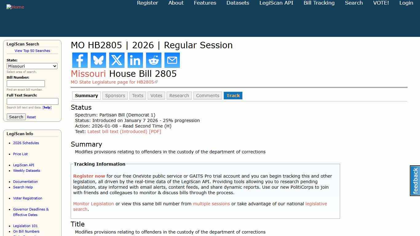 MO HB2805 2026 Regular Session LegiScan